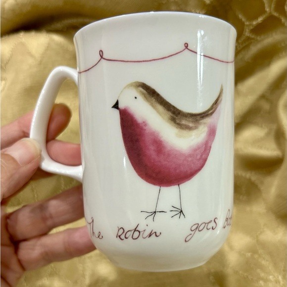Rose of England Other - Rose of England Tea Mug Fine Bone China Charming Robin with Song Lyric Single